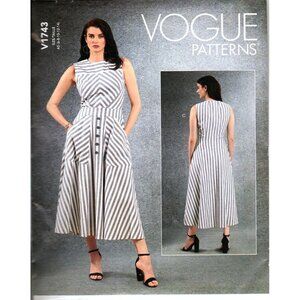 Vogue V1743 Misses 6 to 14 Fitted and Flared Dress Uncut Pattern